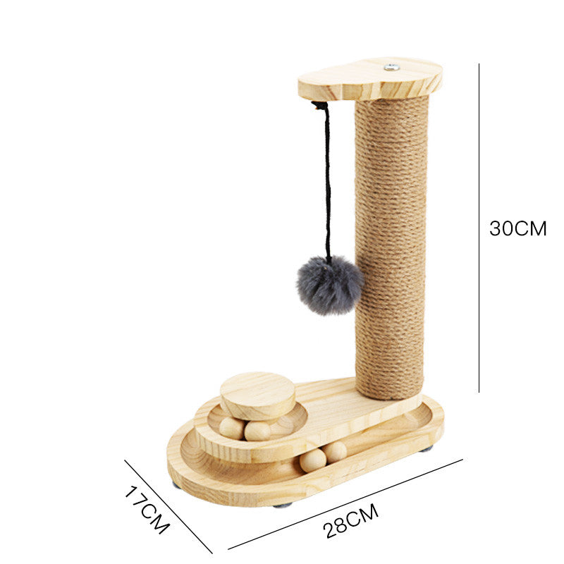 Solid Wood Cat Turntable Bite-Resistant Interactive Toy