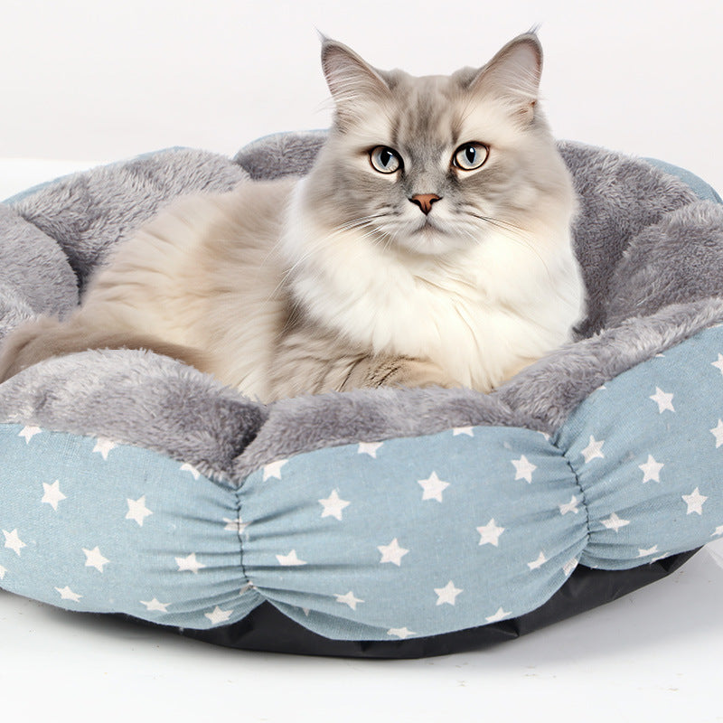 Calming Donut Cat Dog Bed Fluffy Round Pet Bed