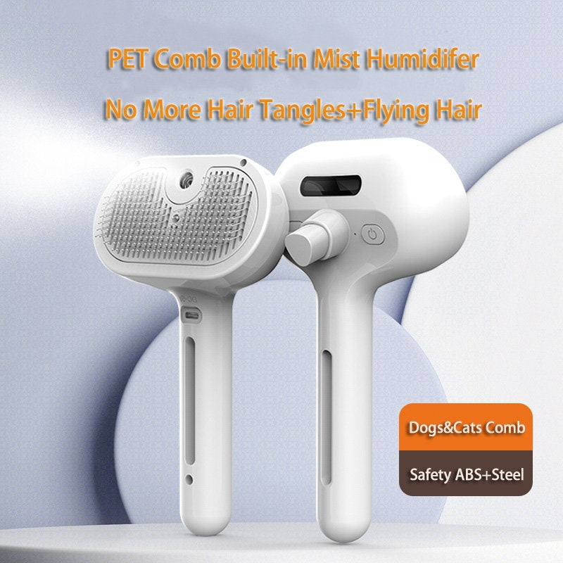 Self-Cleaning Pet Hair Remover Comb With Built-In Humidifier