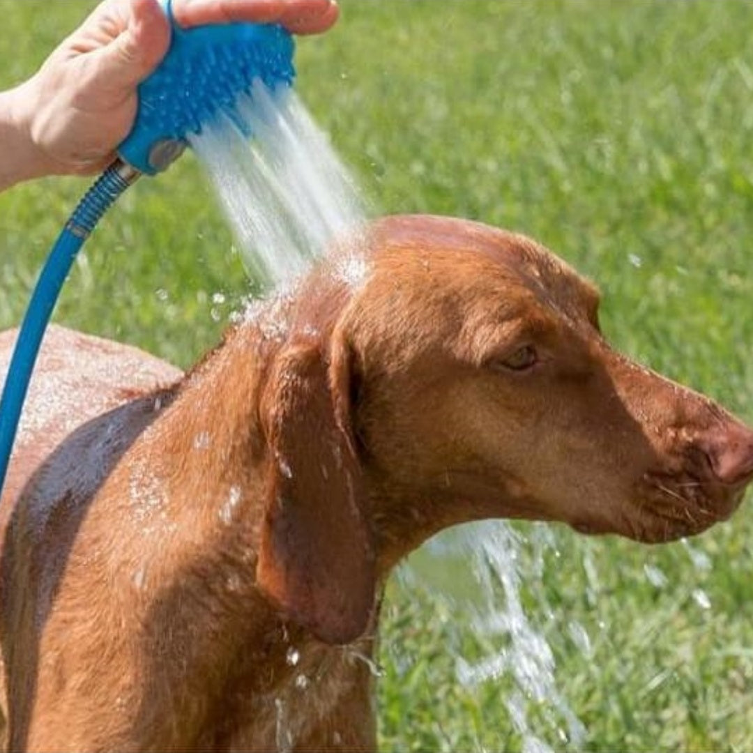 Silicone Pet Bathing Gloves With Handheld Massage Nozzle For Dogs