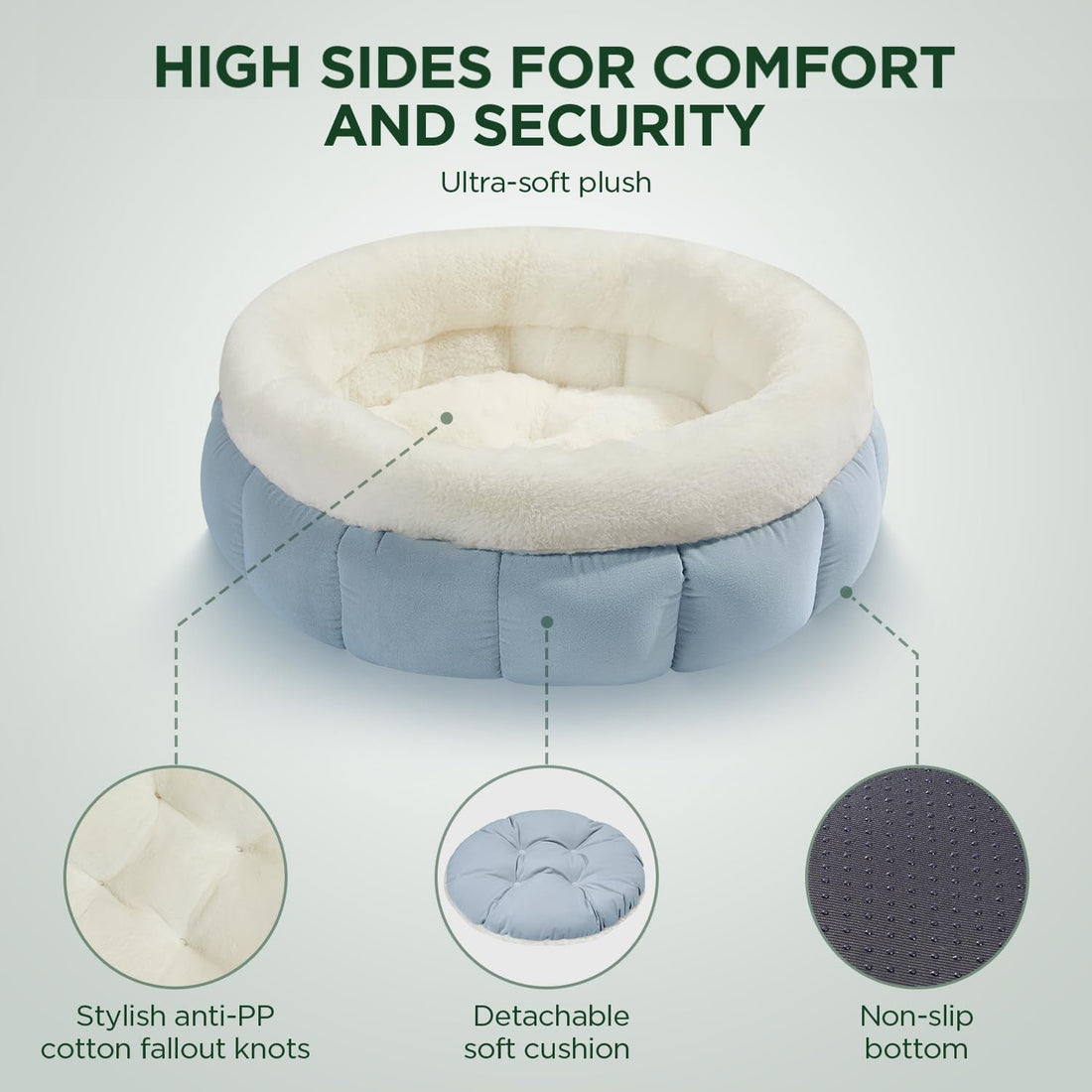 Donut Pet Bed Washable Round Bed For Small Dogs Cats