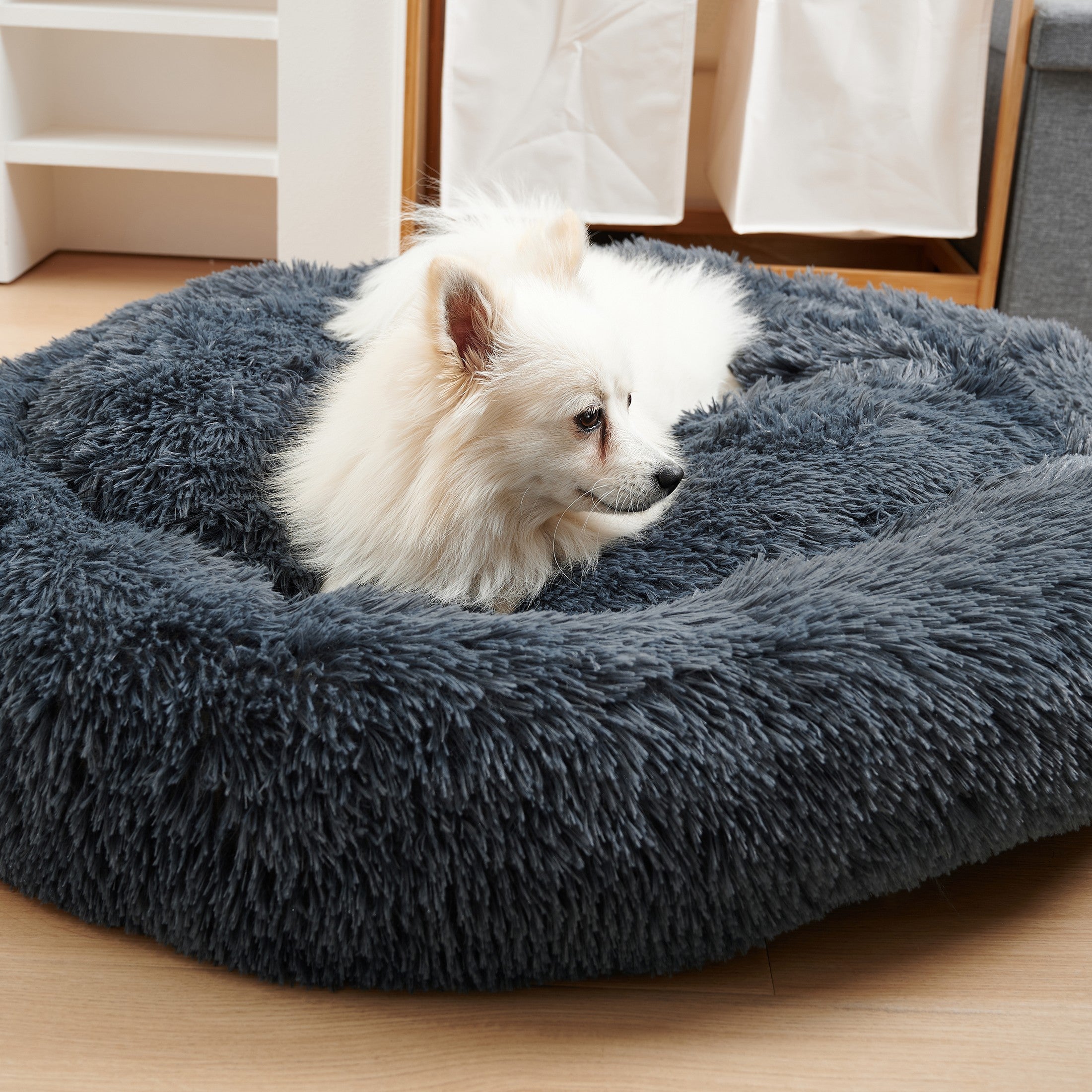 Indoor Doughnut-Shaped Washable Pet Bed For Cats And Dogs