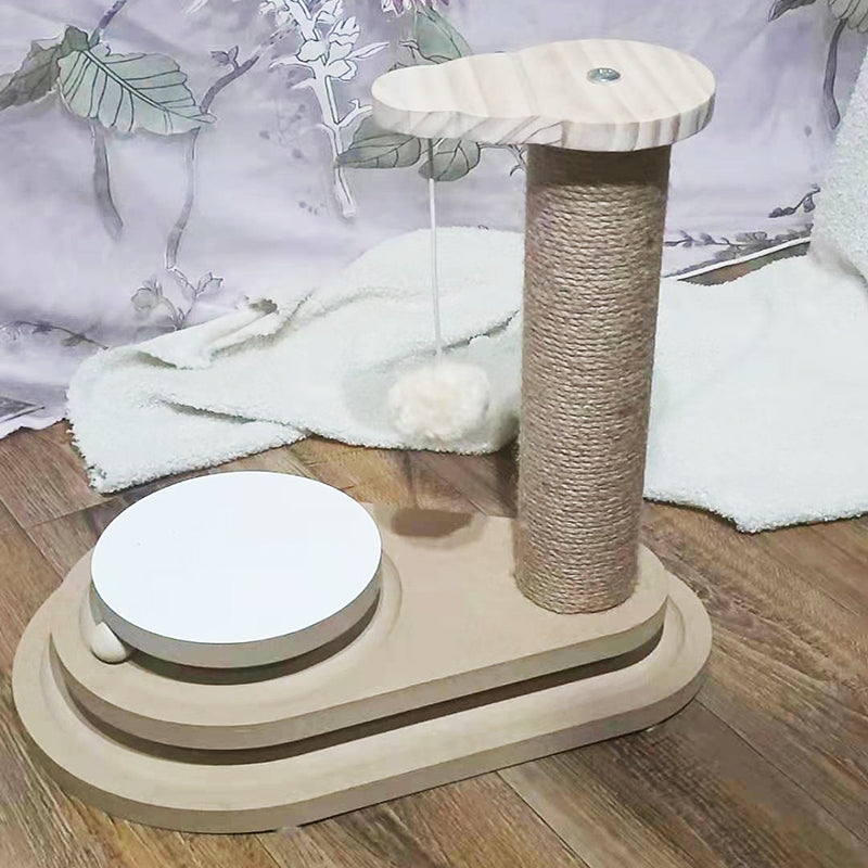 Solid Wood Cat Turntable Bite-Resistant Interactive Toy