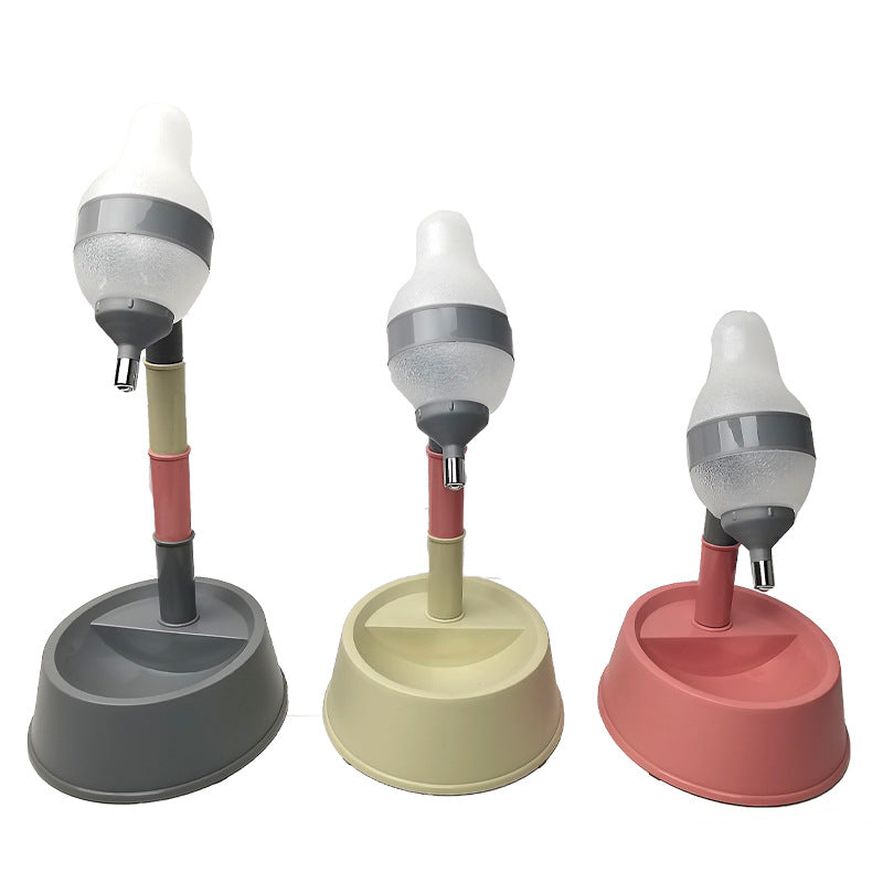 Adjustable Standing Pet Water Dispenser Bowl With Detachable Pole