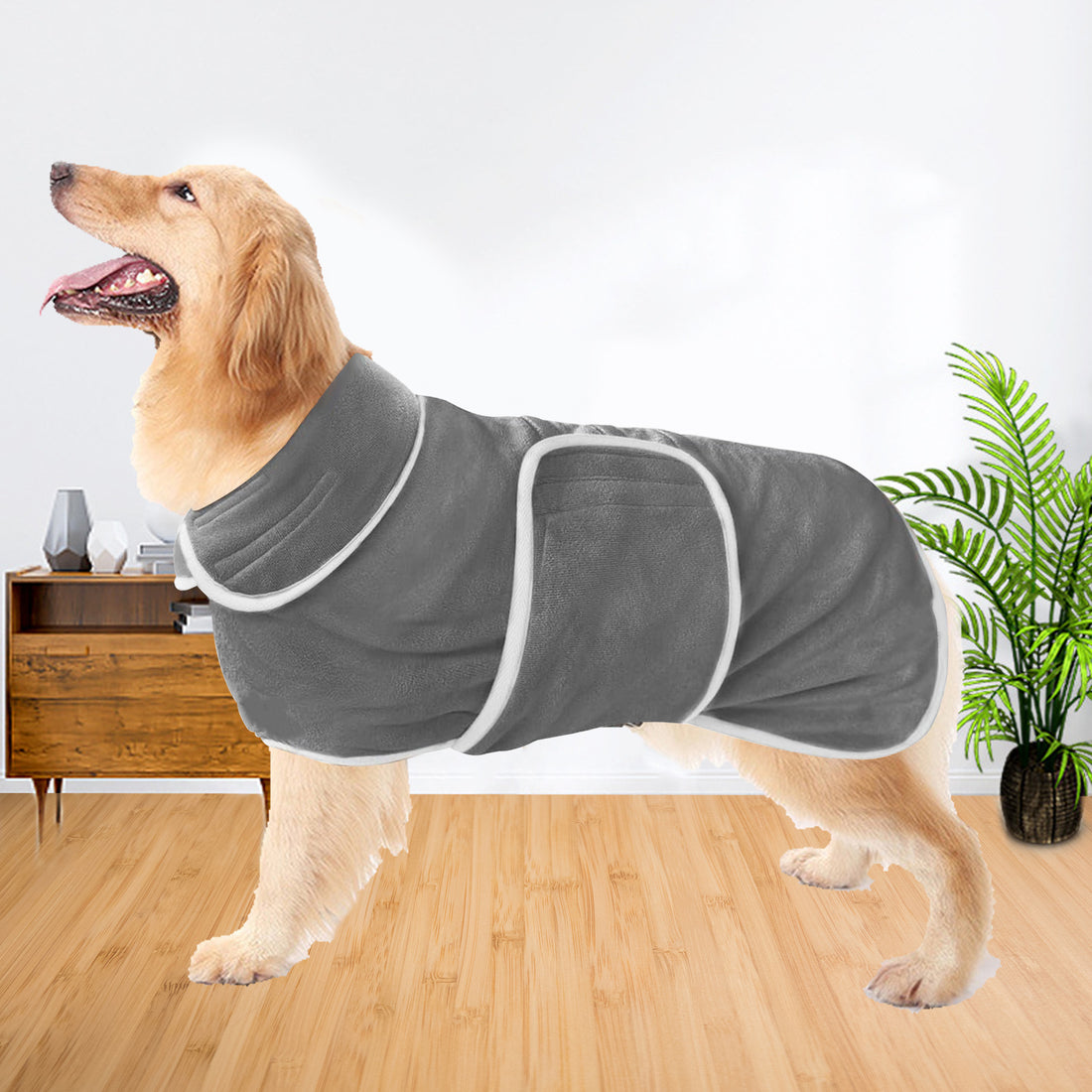 Super Absorbent Dog Bathrobe Towel Coat Outfit For Pets