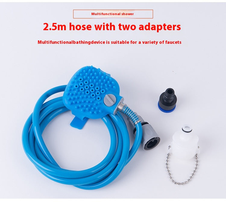 Silicone Pet Bathing Gloves With Handheld Massage Nozzle For Dogs