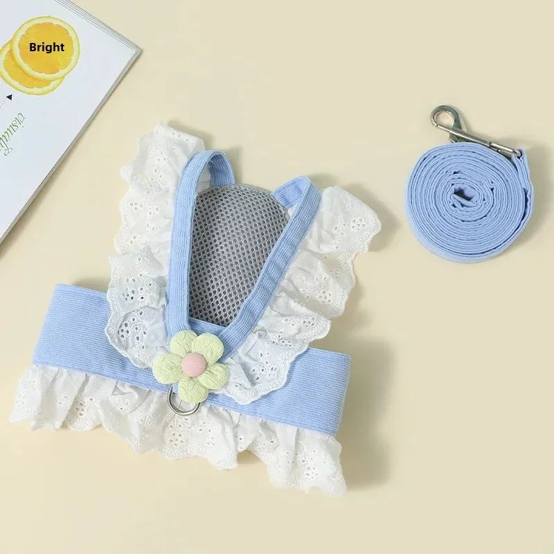 Summer Pet Harness With Leash And Back Strap For Puppies Dogs Cats
