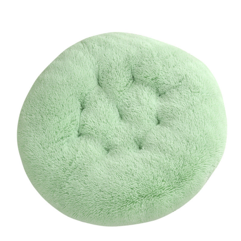 Round Pet Mat Dog Bed Plush Warm Sleep Dog Bed Cathouse Doghouse