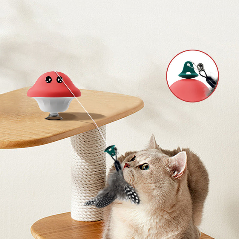 Retractable Cat Wand Toy With Suction Cup For Exercise