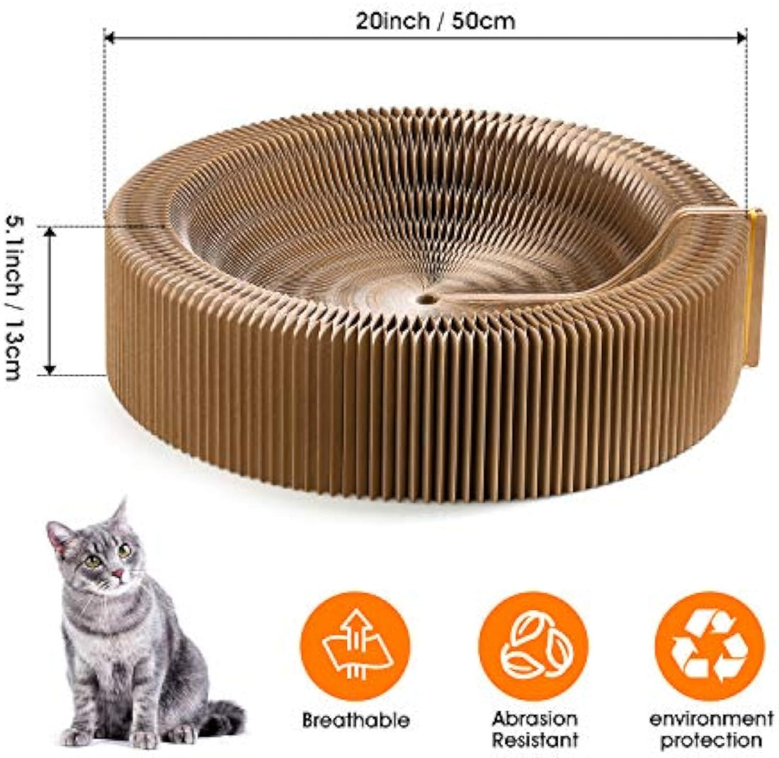 Collapsible Round Cat Scratcher Lounge Bed Cardboard Nest