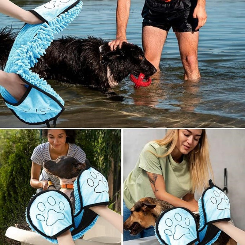 Quick-Absorb Pet Bath Towel For Dogs And Cats