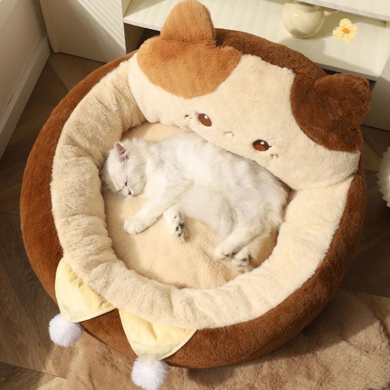 Round Cat Dog Sofa Bed Soft Warm Winter Mattress Cushion