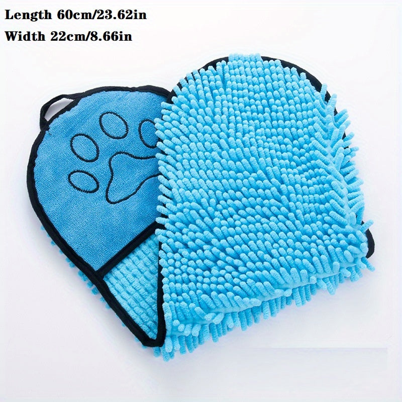 Microfiber Quick-Dry Dog Towel With Hand Pockets For Medium Large Pets