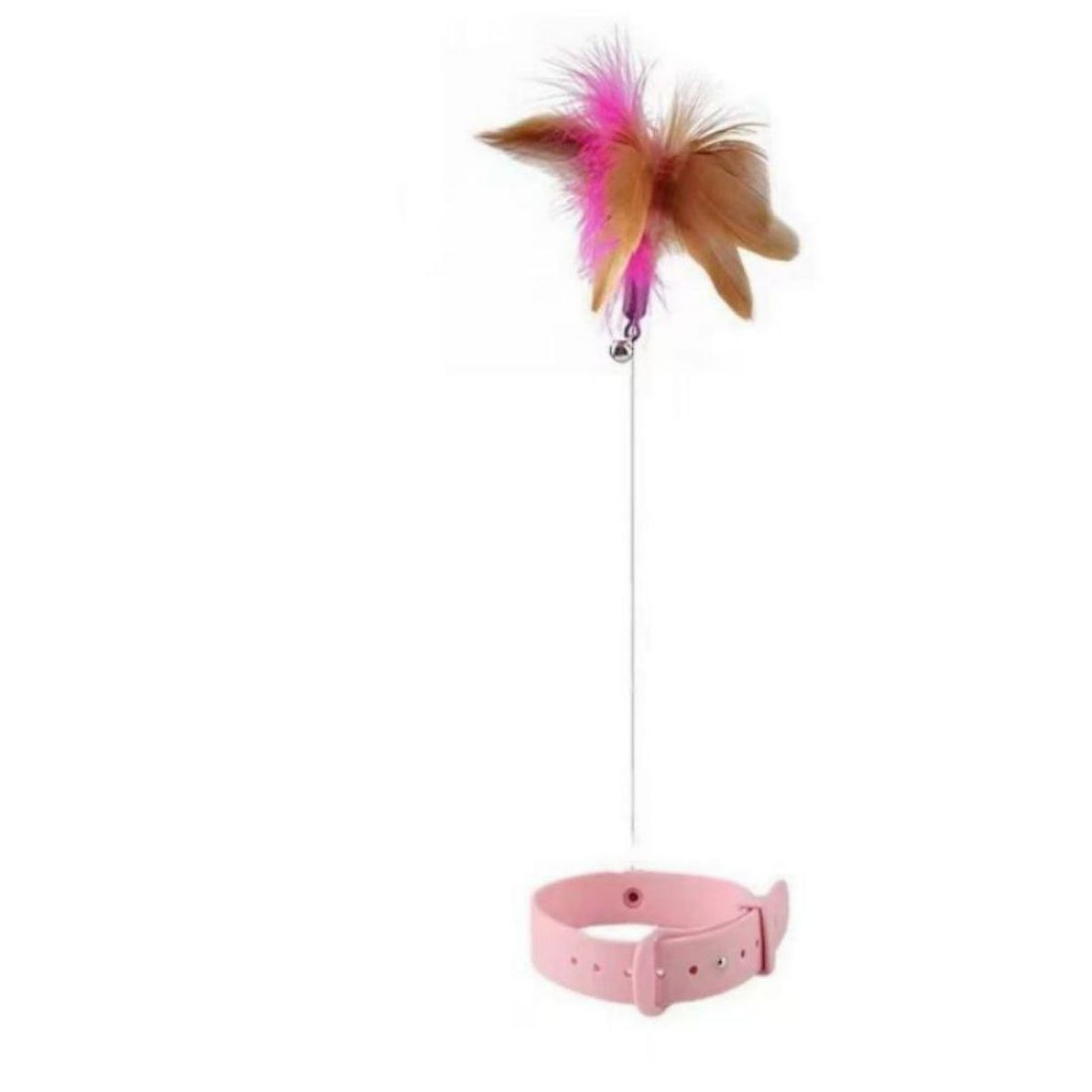 Silicone Cat Feather Collar Toy With Bell Adjustable Teaser