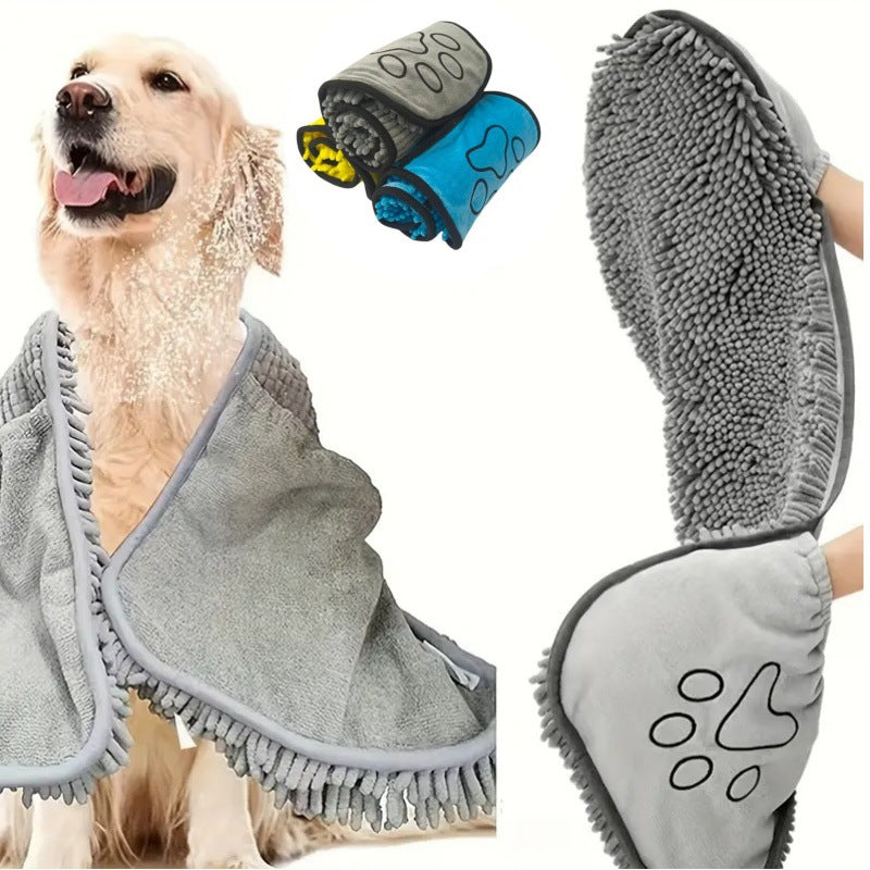 Quick-Absorb Pet Bath Towel For Dogs And Cats