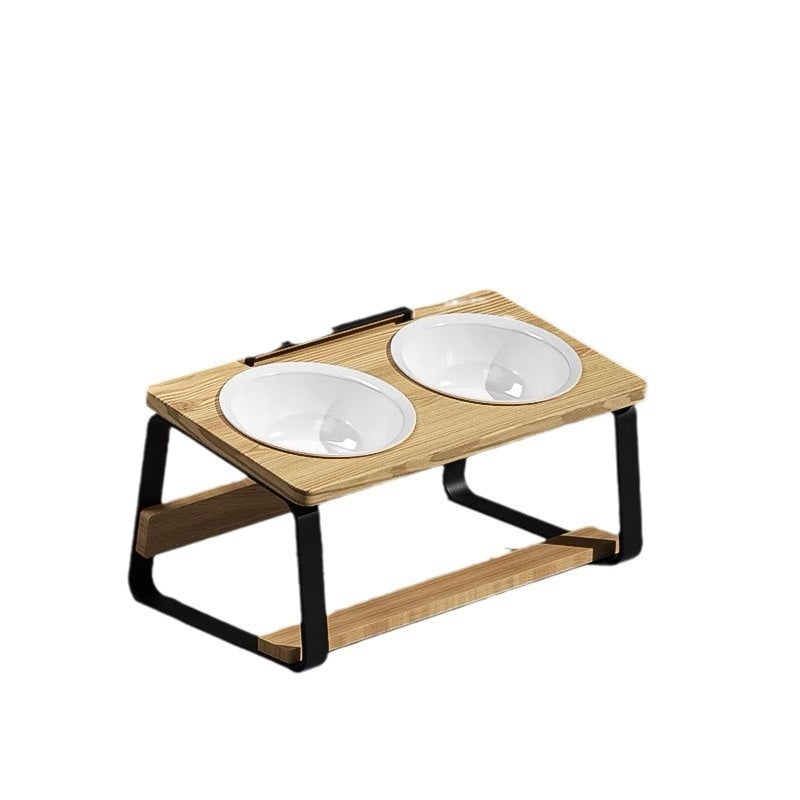 Ceramic Double Pet Bowl Water And Food Holder For Cats