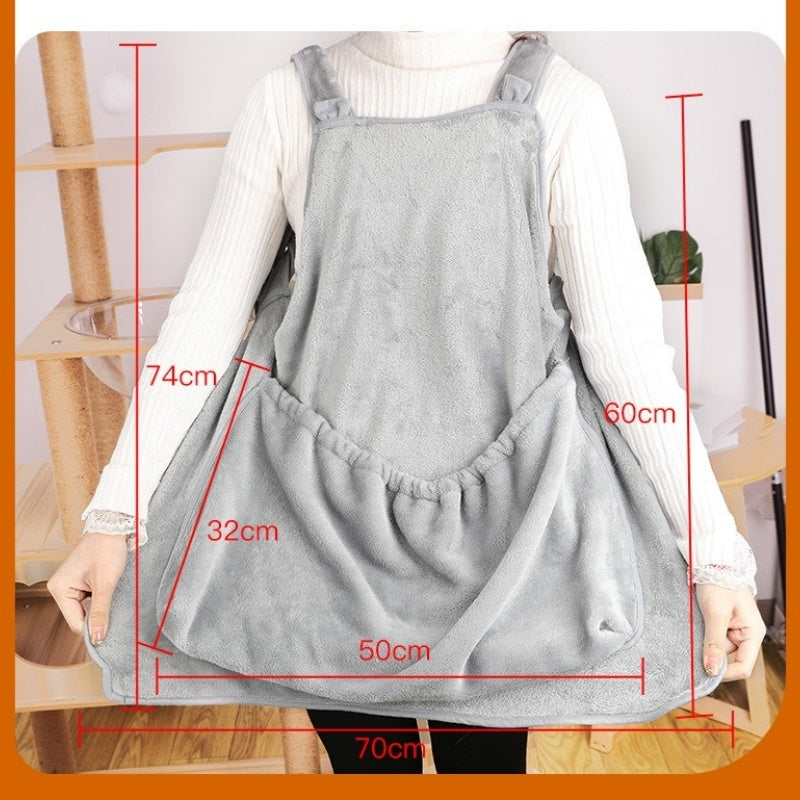 Plush Pet Carrier Apron Bag For Small Cats And Dogs
