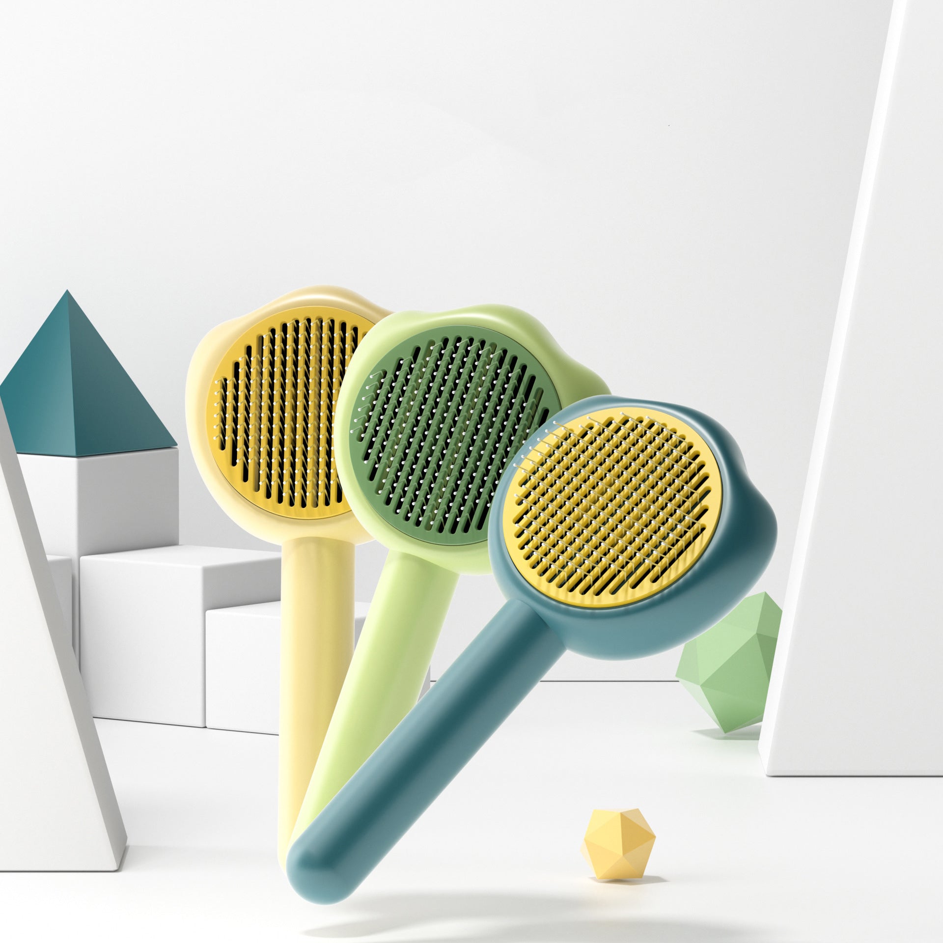 Self-Cleaning Cat Grooming Comb With Handle For Hair Removal